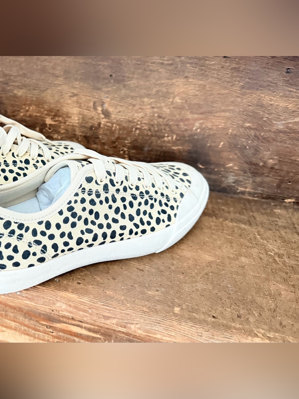 Dolce Vita Cream & Black Leopard Print Sneakers